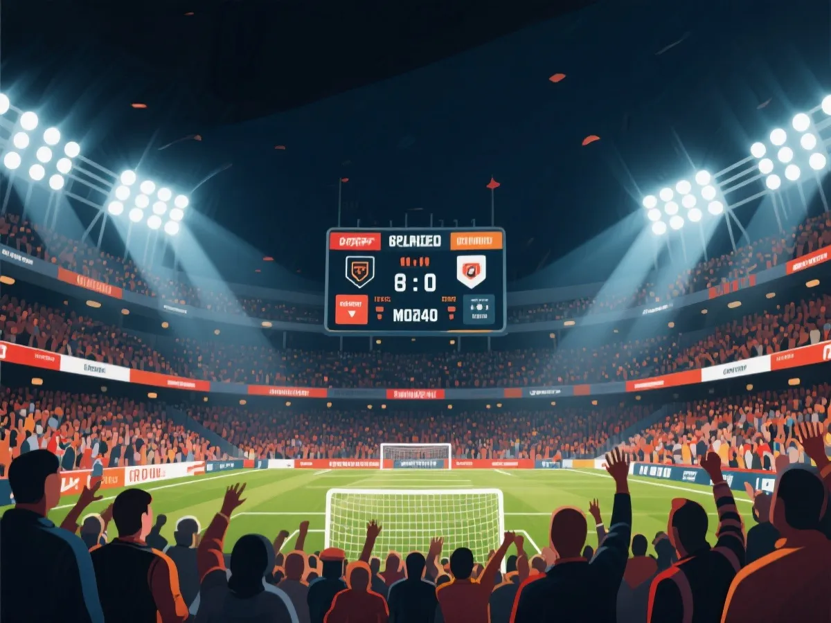 世界盃即時比分與賽場氛圍示意圖